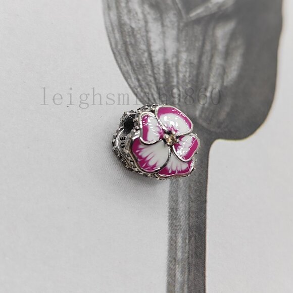 Pandora Pink Pansy Flower Charm - Picture 3 of 5